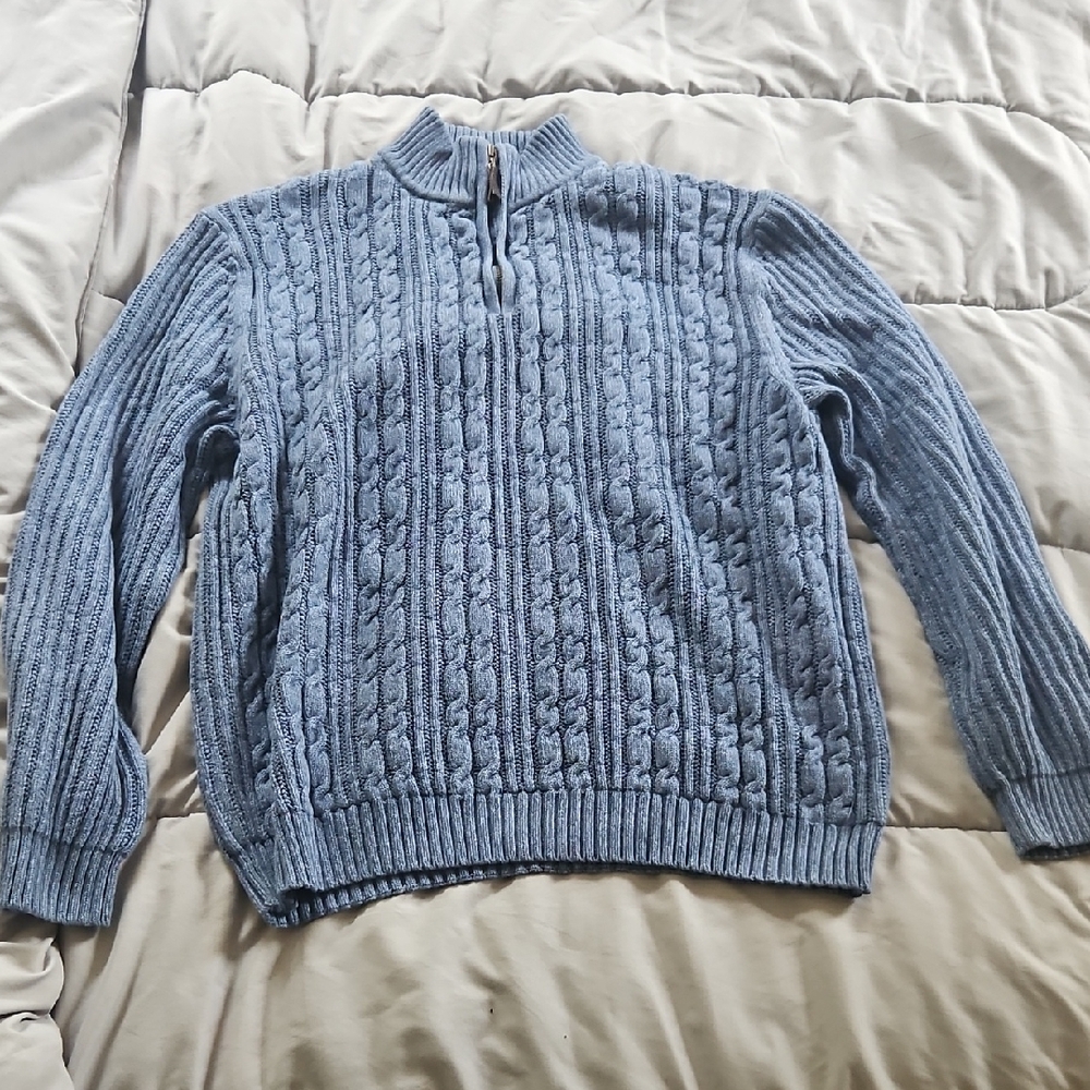 Tasso Elba Men's Zip Up Blue Sweater